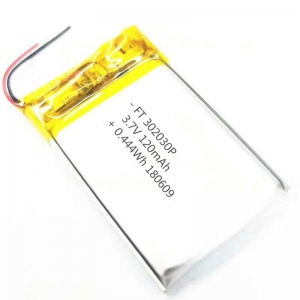 3.7V 120mAh wearbale lithium polyme battery 302030