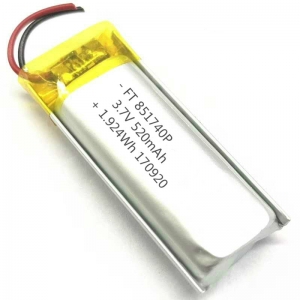 3.7v lithium ion 520mah li-po battery 801740 rechargeable polymer battery
