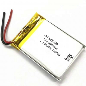 Customized li-ploymer battery pack rechargeable 3.7V 650mAh lipo battery 503040