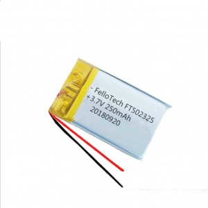 Ultra thin 3.7V 250mAh lipo battery with 502325