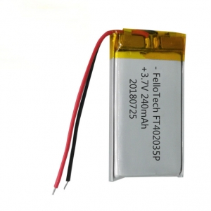 3.7V 240mah Lihtium polymer Bluetooth Player battery 402035