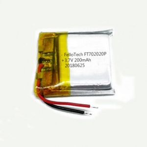 3.7V 200mAh Lithium polymer Bluetooth Player battery 702020