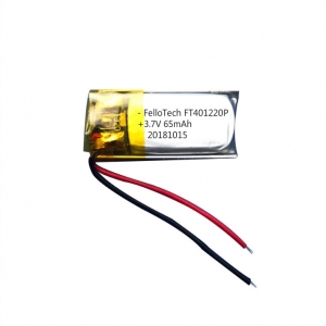 3.7V 65mAh bluetooth earphone Lipo battery 401220