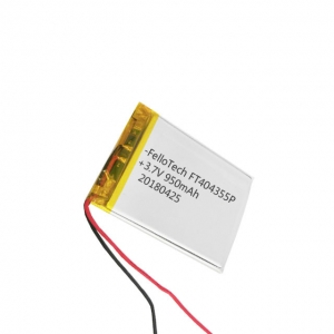 3.7V 950mAh wearbale lithium polyme battery 404355