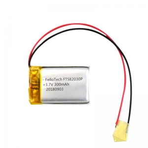 3.7V 300mAh lithium polymer battery 582030 with UL certificate