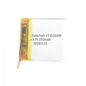 3.7V 250mAh wearbale lithium polyme battery 353030