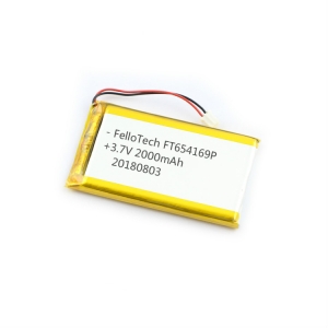 3.7V 2000mAh li-polymer batteries 654169