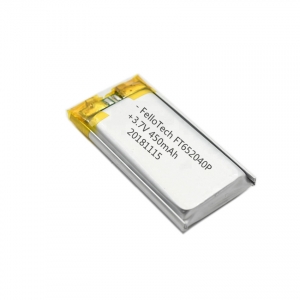 3.7V 450mAh Lithium polymer Bluetooth Player battery 652040