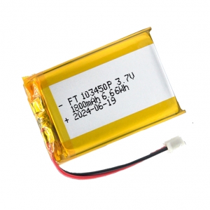 1800mAh 3.7V lithium polymer battery 103450 with UL certificate