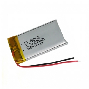 3.7V 240mah Lihtium polymer Bluetooth Player battery 402035